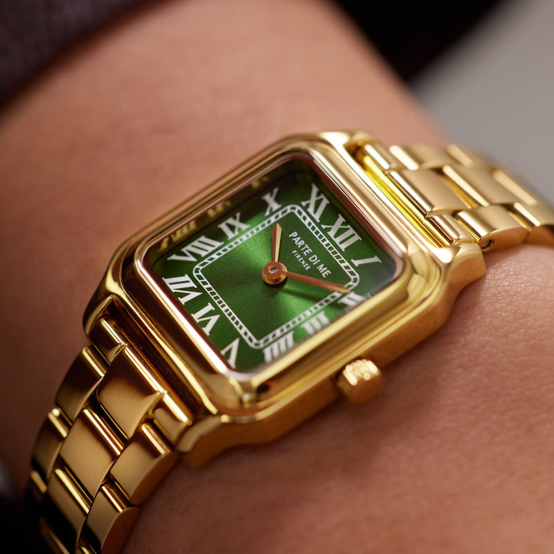 Parte di Me Orologio rectangular ladies watch gold and green PDM09034-zoom-