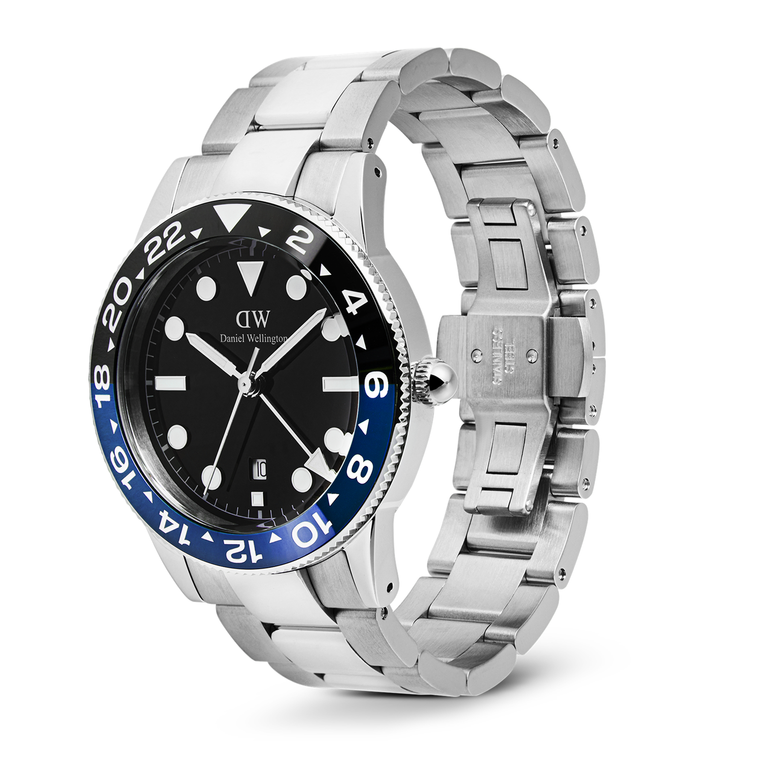 Daniel Wellington Iconic Link Black Blue Ceramic Bezel Men's Watch DW00100921