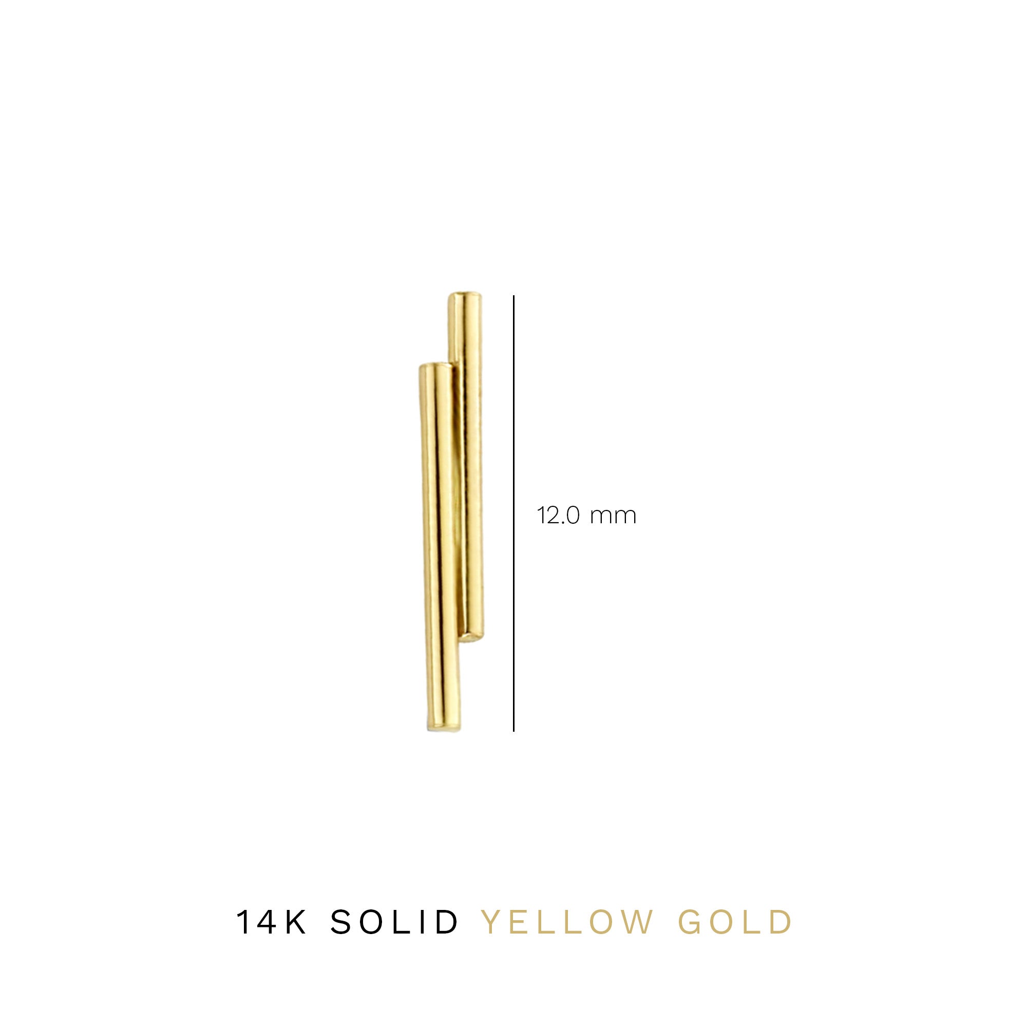 Isabel Bernard 14 Carat Golden Le Marais Double Tube Ear Studs IB360058