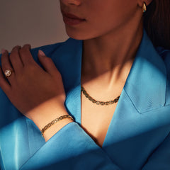 Parte Di Me Sorprendimi 925 Sterling Silver Gold Plated Necklace and Bracelet Giftset PDM90078