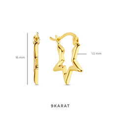 Beloro Jewels Regalo d'Amore 9 karat gold earrings set with stars BO90046