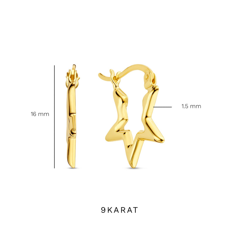 Beloro Jewels Regalo d'Amore ensemble boucles d'oreilles en or 9 carats avec étoiles BO90046-zoom-