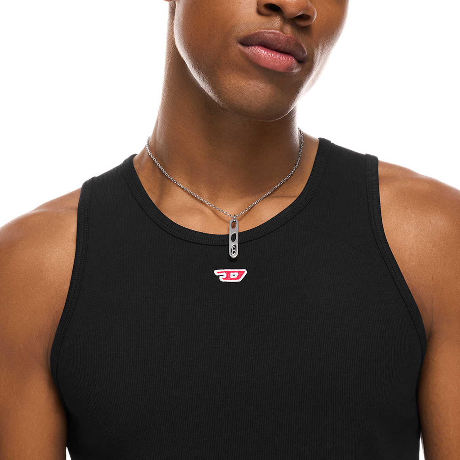 Diesel Oval D Logo Stainless Steel Unisex Necklace DX1662040