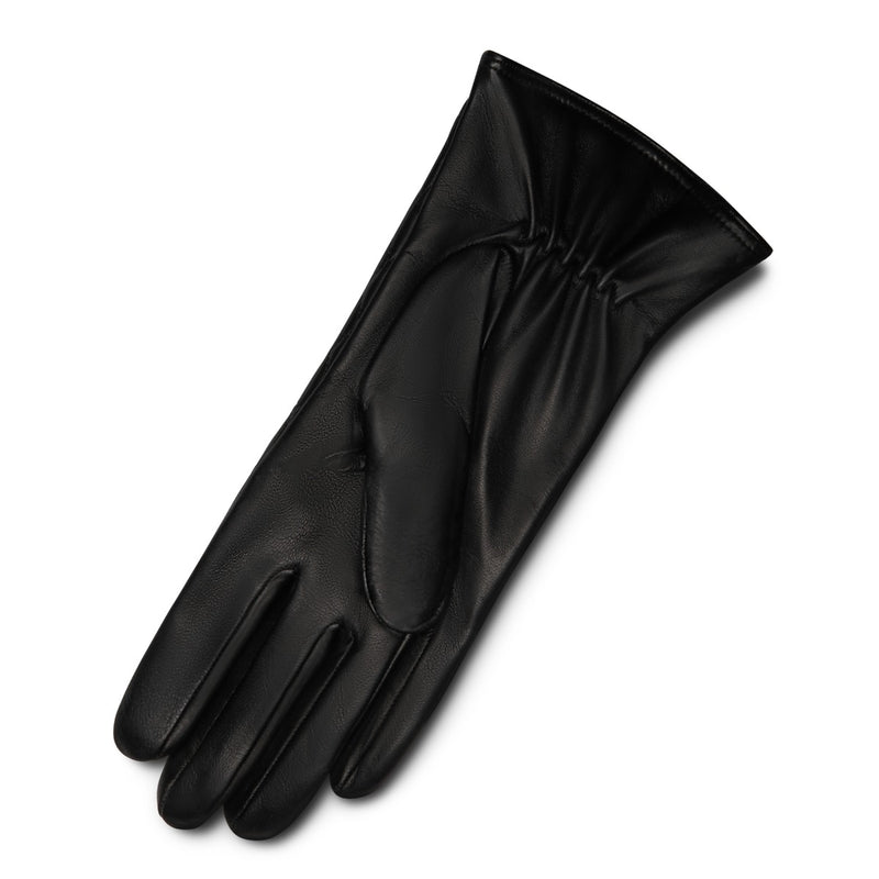 Isabel Bernard Honoré Rosette black goatskin leather gloves IB67002-301-6.5-zoom-