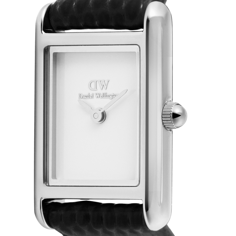 Daniel Wellington Bound Mini Black Lizard Argent Montre Femme DW00100901-zoom-