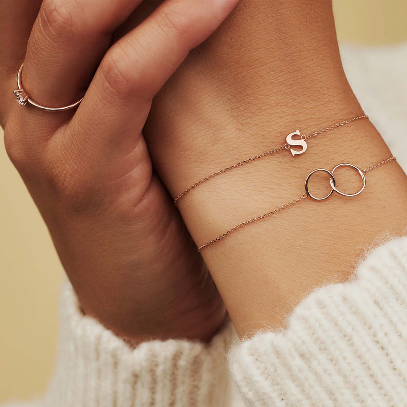 Isabel Bernard La Concorde Rachel Bracelet initiale en Or rose 14 carats IB320042-Z-zoom-