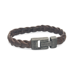 Josh Leather Brown Bracelet 50046-BRA-VB/BROWN/L-1