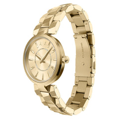 Armani Exchange Audora Round Gold Dial Watch AX4407