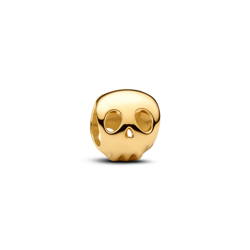 Pandora Moments Gold Plated Skull Mini Charm 764518C00-zoom-