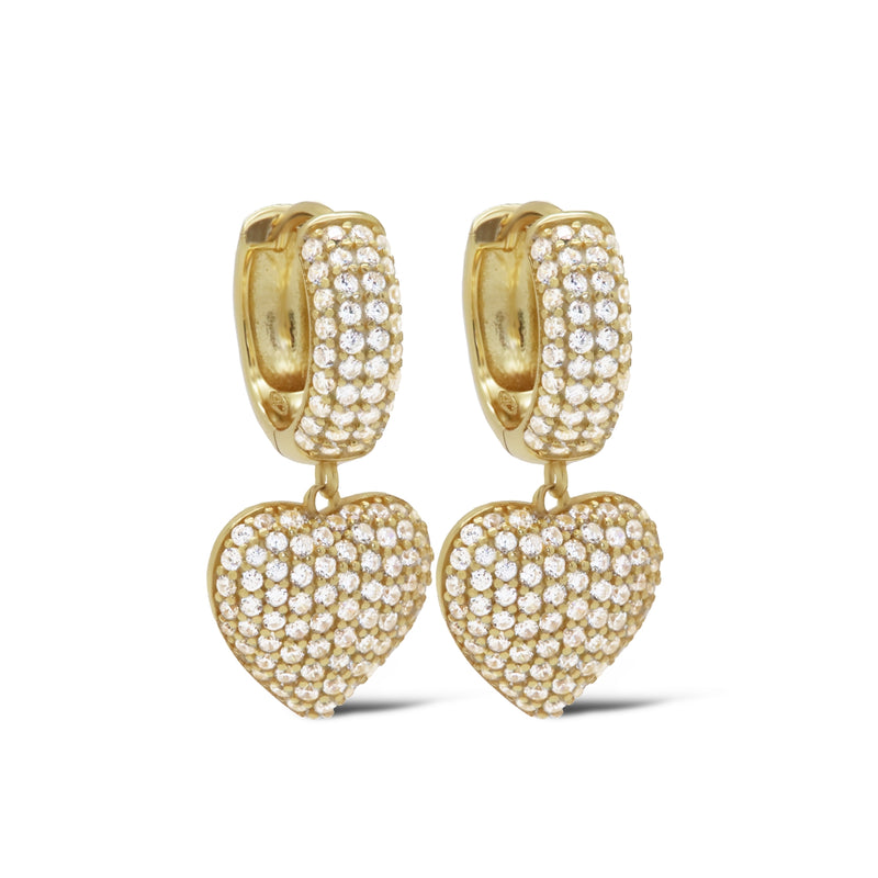 Karma 925 Sterling Silver Zirconia Lulu Heart Earrings A172GP-zoom-