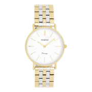 OOZOO Vintage Montre Femme Dorée et Blanche C20407