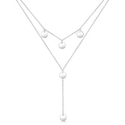 Elli 925 Sterling Silver Layered Y Chain Necklace 2004-BF-0007677-001