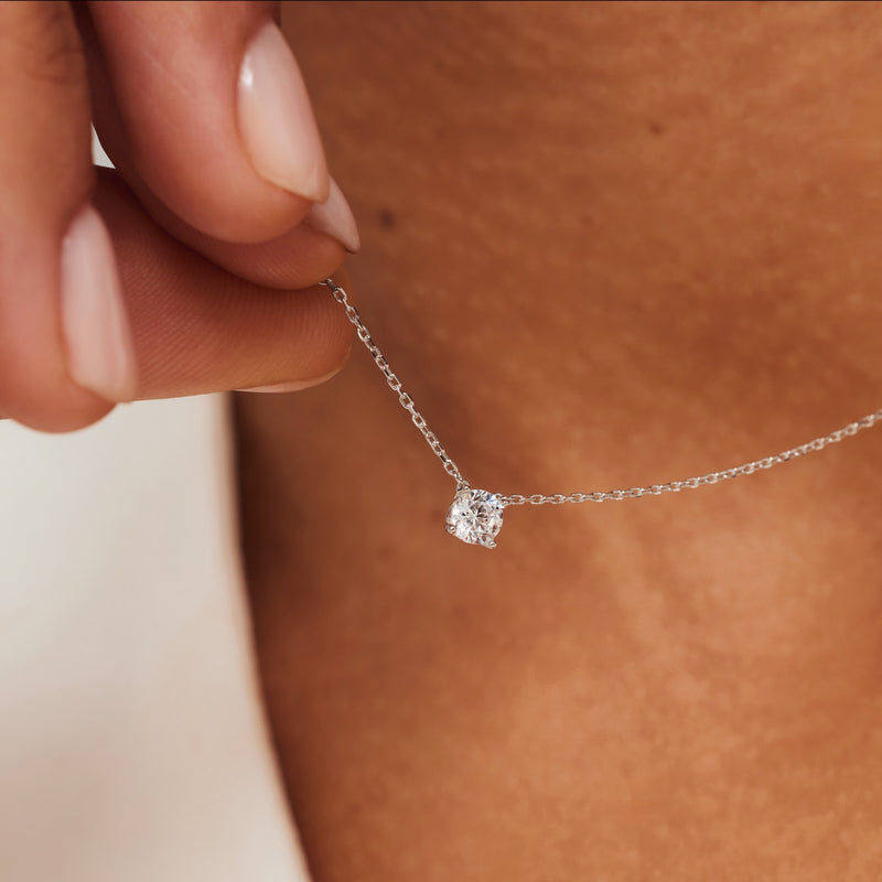 Isabel Bernard Saint Germain Collier Or blanc 14 carats IB340140-zoom-
