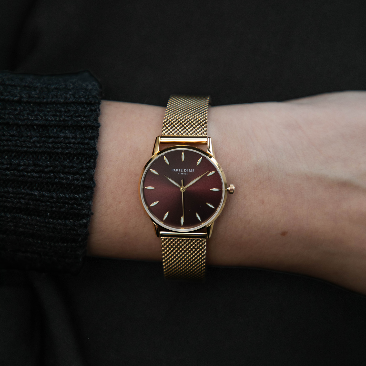 Parte Di Me Orologio round ladies watch gold coloured and dark brown PDM09055