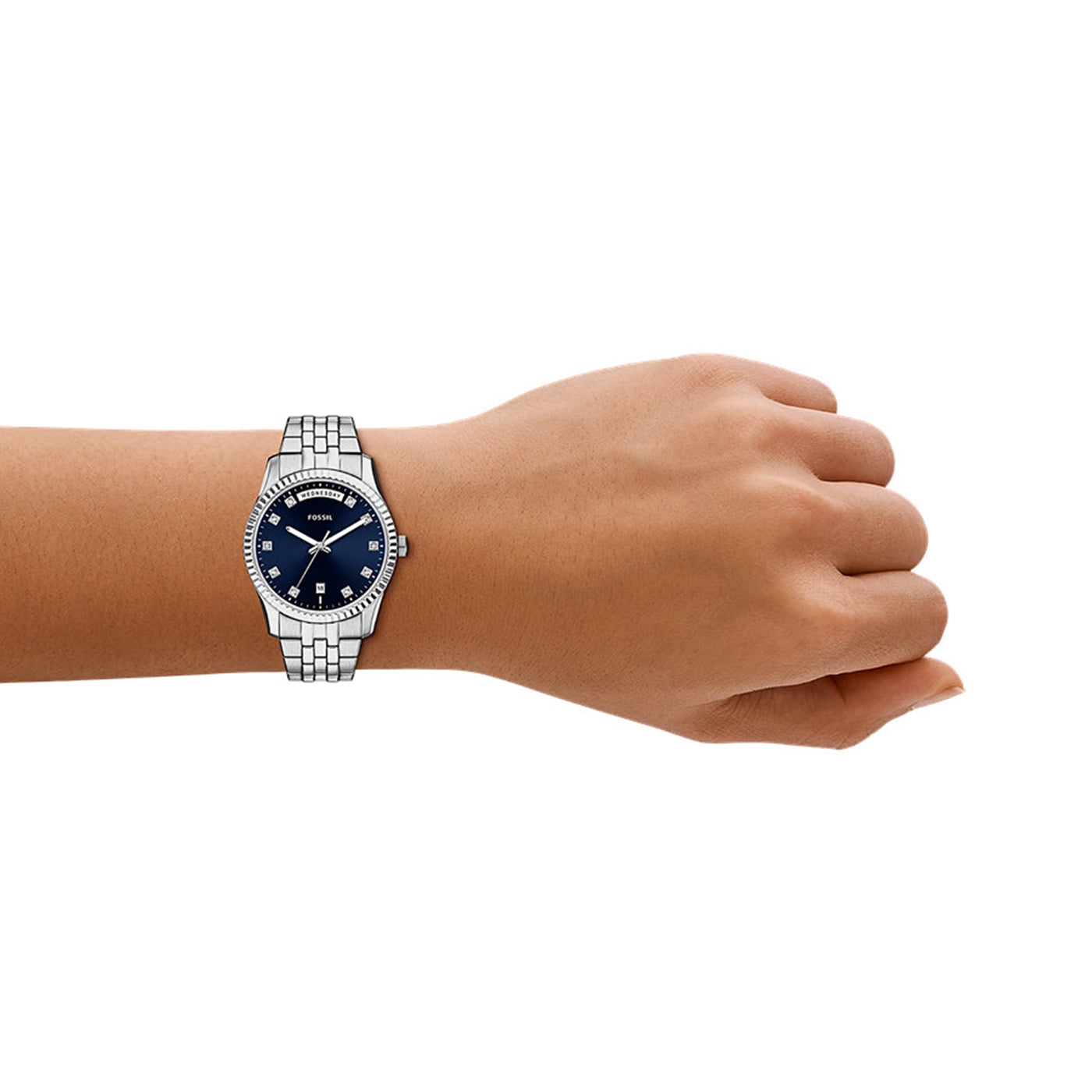 Fossil Scarlette Round Blue Dial Watch ES5457