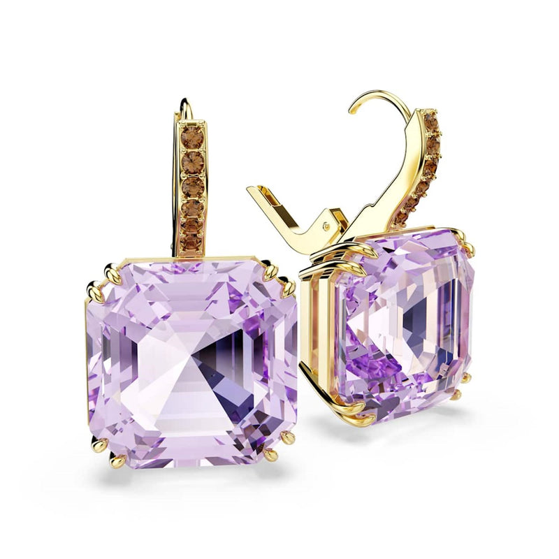 Swarovski Boucles d'oreilles Millenia couleur or avec cristal violet 5759990-zoom-