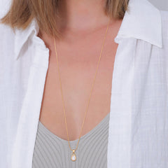 Elli 925 Sterling Silver Necklace with Moonstone 2004-BF-0007957-001