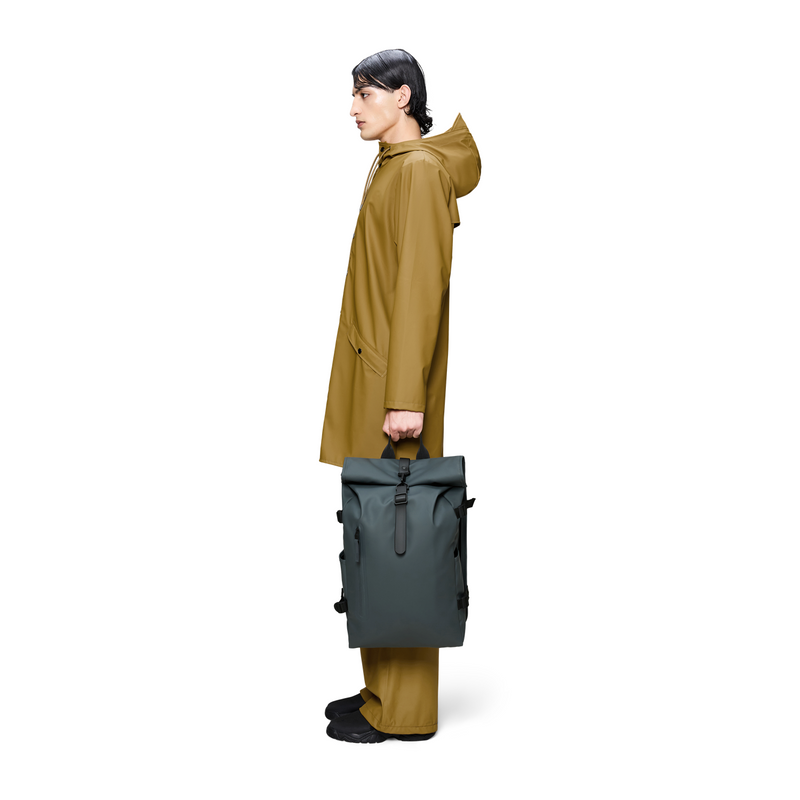 Rains Dark Grey Rolltop Backpack Large R14590-153-zoom-