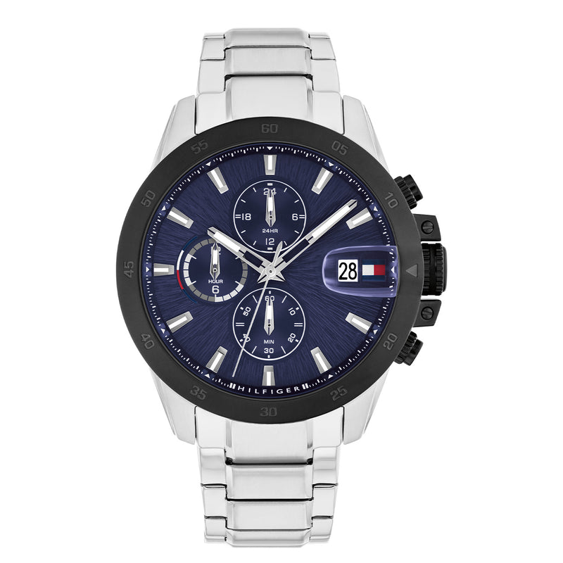 Tommy Hilfiger Jameson Montre Pour Homme Argentée et Bleue TH1792198-zoom-