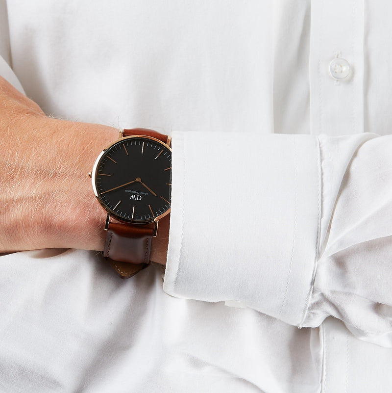 Daniel Wellington Classic Black St. Mawes Femmes/Hommes/Unisexe Montre Marron DW00100124-zoom-