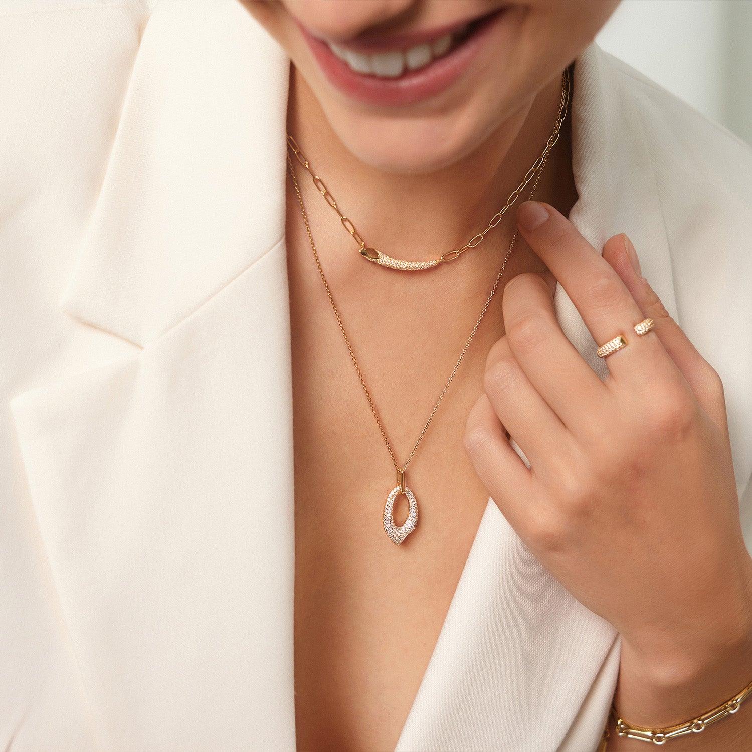 Ania Haie Tough Love 2 925 Sterling Silver Necklace 2002-AH-N051-01G