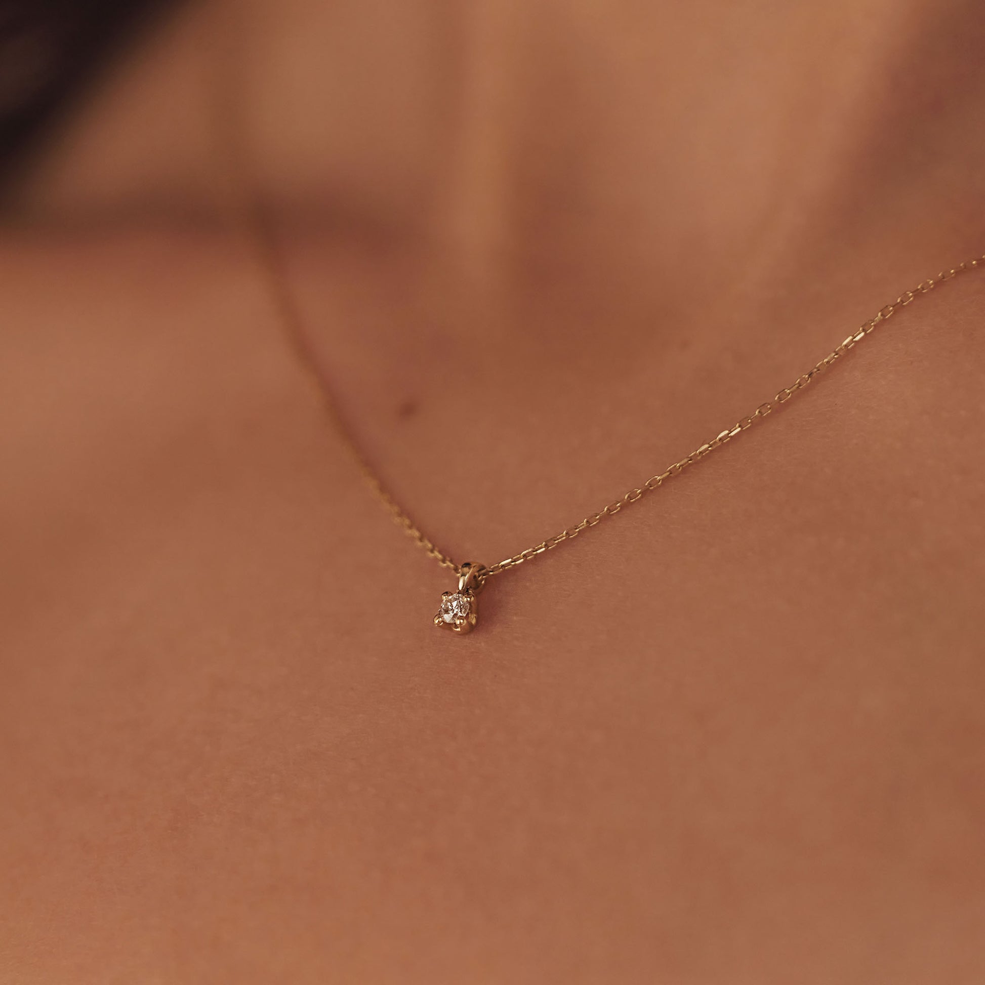 Isabel Bernard De la Paix Céline 14 Carat Golden Necklace | diamond 0.05 ct | IBD350001