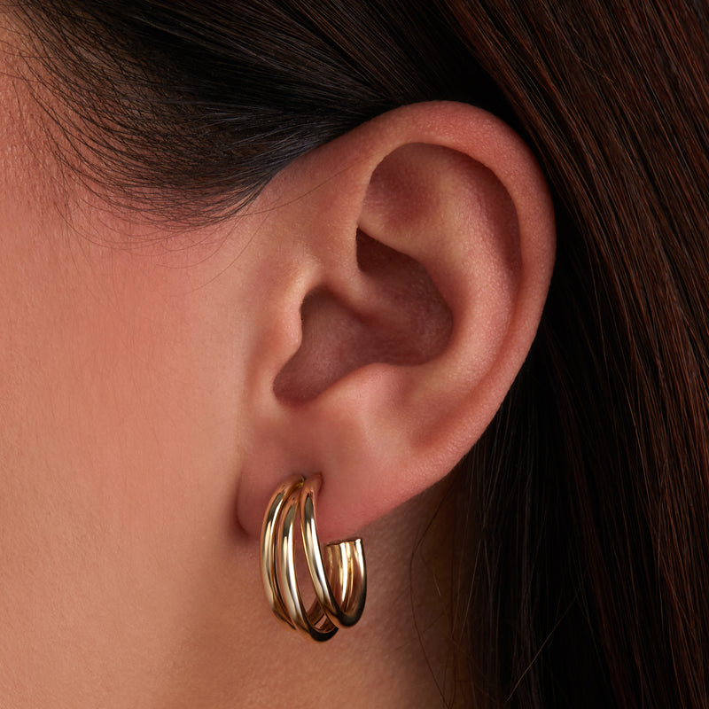 Beloro Jewels Della Spiga Boucle d'oreille créole en or 9 carats Della Spiga Mariela (20 mm) BO360100-zoom-