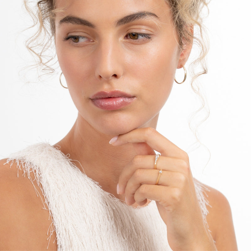 Isabel Bernard Rivoli Jodi Bague Empilable en Or 14 Carats avec Pierre de Zirconium IB330111-50-zoom-