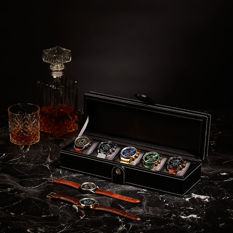 Mats Meier Mont Fort Hommes Boîte à Montres Noir MM-Watchbox-1907-zoom-
