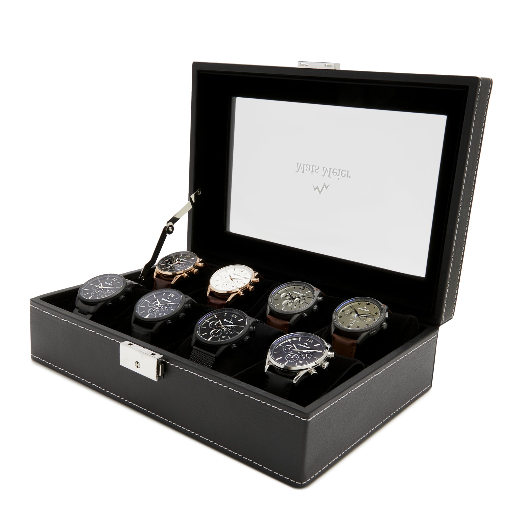 Mats Meier Mont Fort Black Watchbox voor 8 Watchs