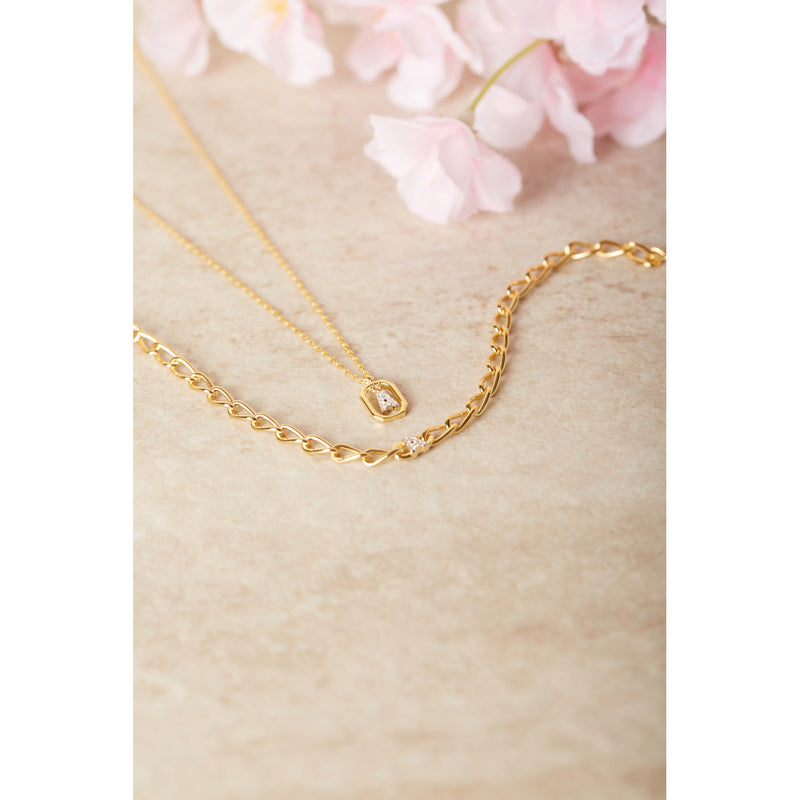 P D Paola Mini Letters Collier Plaqué or 18 carats CO01-512-U-zoom-
