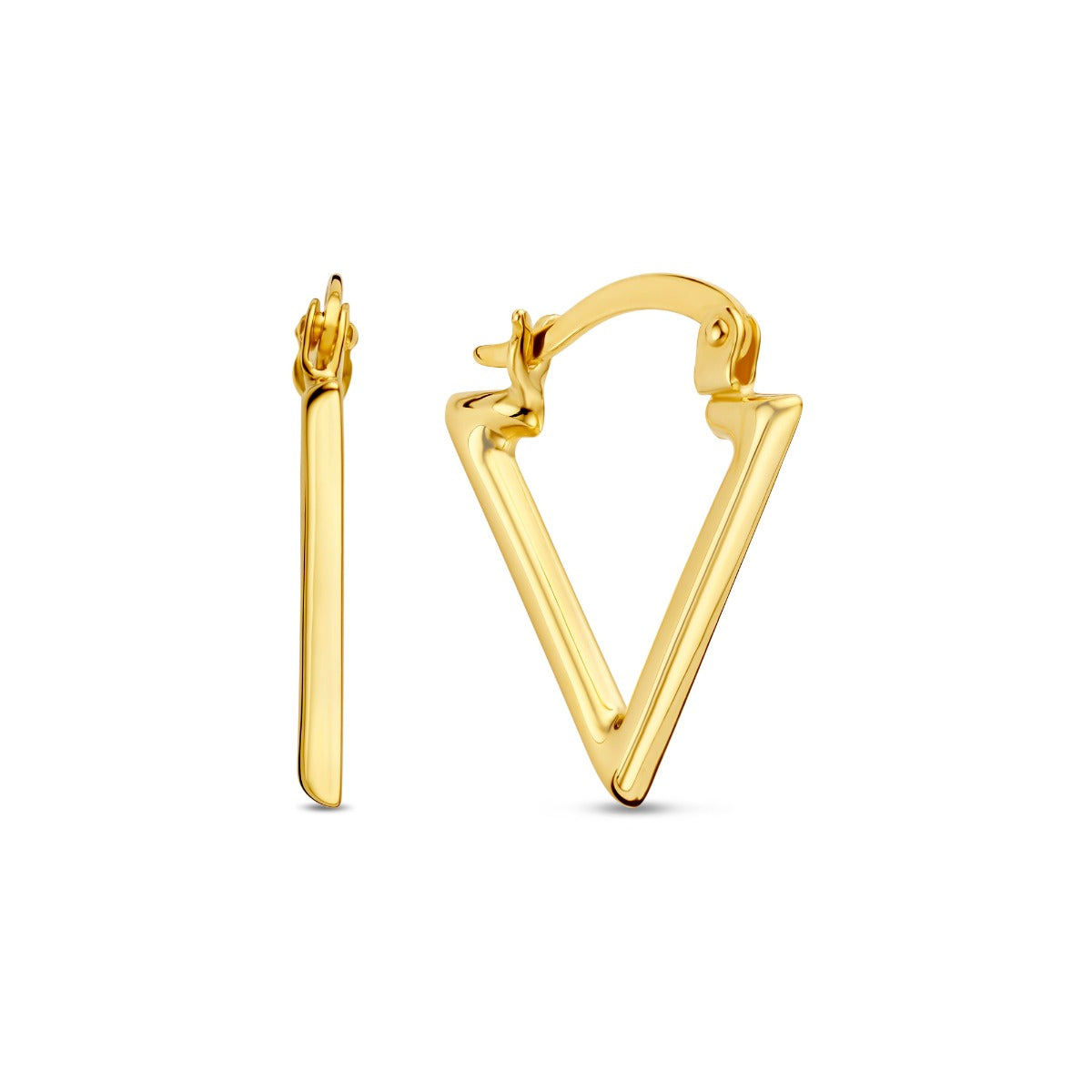 Beloro Jewels Della Spiga Luna 9 Karat Gold Traingle Earrings BO360082