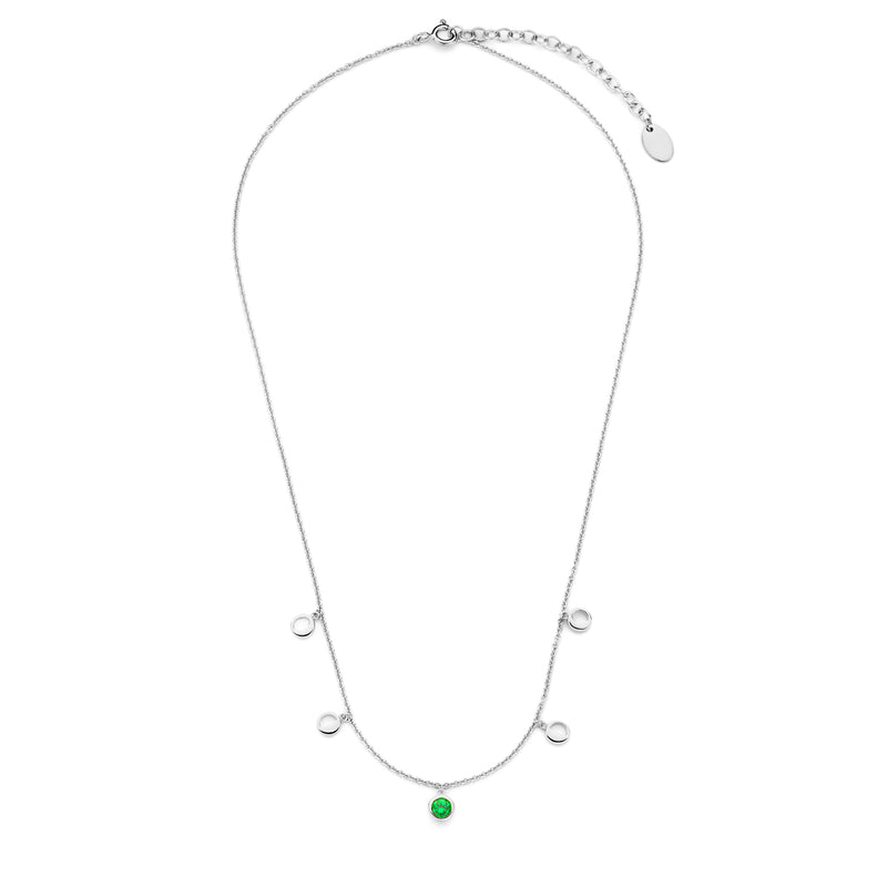 Violet Hamden Luna Collier en Argent 925 Sterling avec Lunes et Pierre de Zircon Vert VH340041-zoom-
