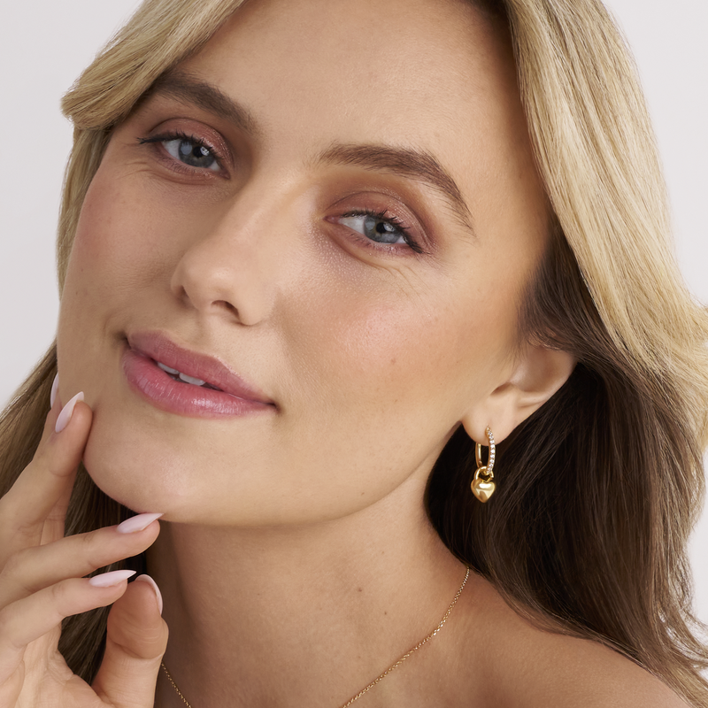 Sif Jakobs Julia Creolo Boucles d'oreilles plaquées or SJ-E2612-CZ-YG-zoom-