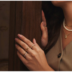 Ania Haie Reimaginer Gold Coloured Shell Pearl Beaded Ring AH-R069-03G-56