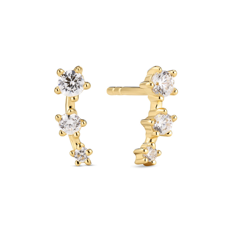 Sif Jakobs Gold Plated Lucente Tre Earrings SJ-E2703-CZ-YG-zoom-
