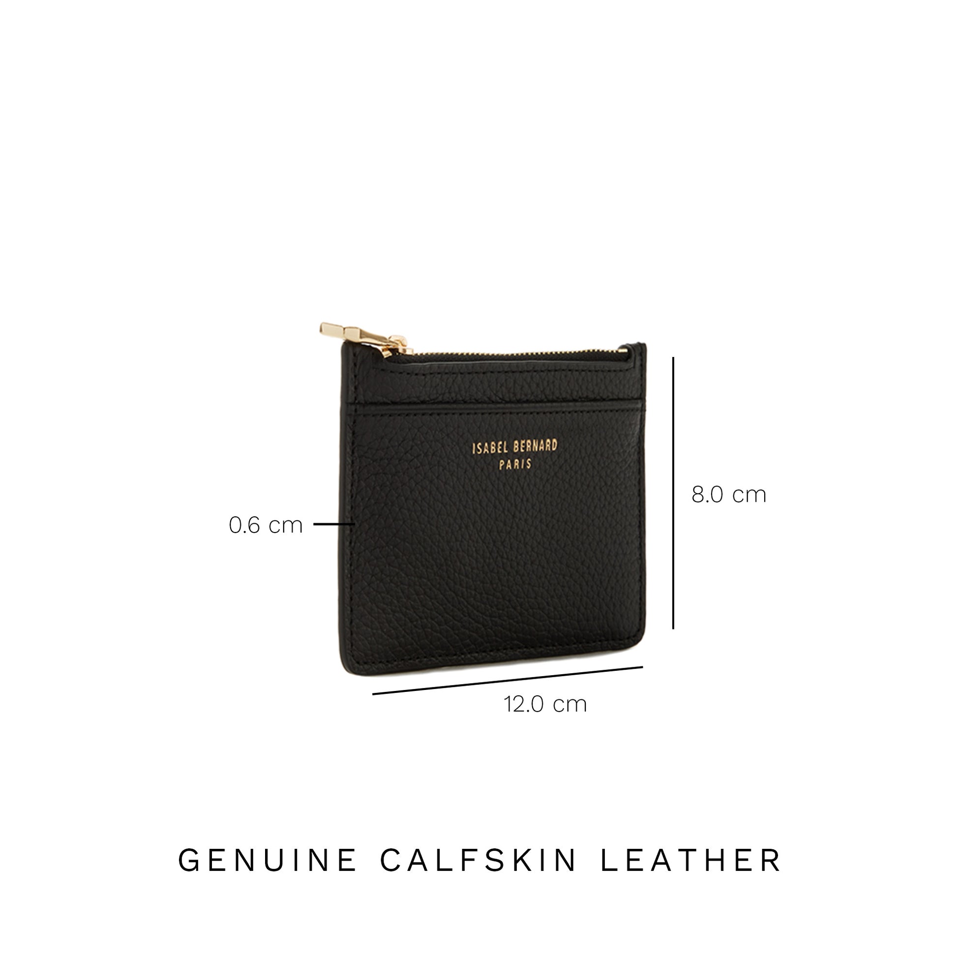 Isabel Bernard Honoré Aveline Black Leather Card Holder made of Calfskin IB27016