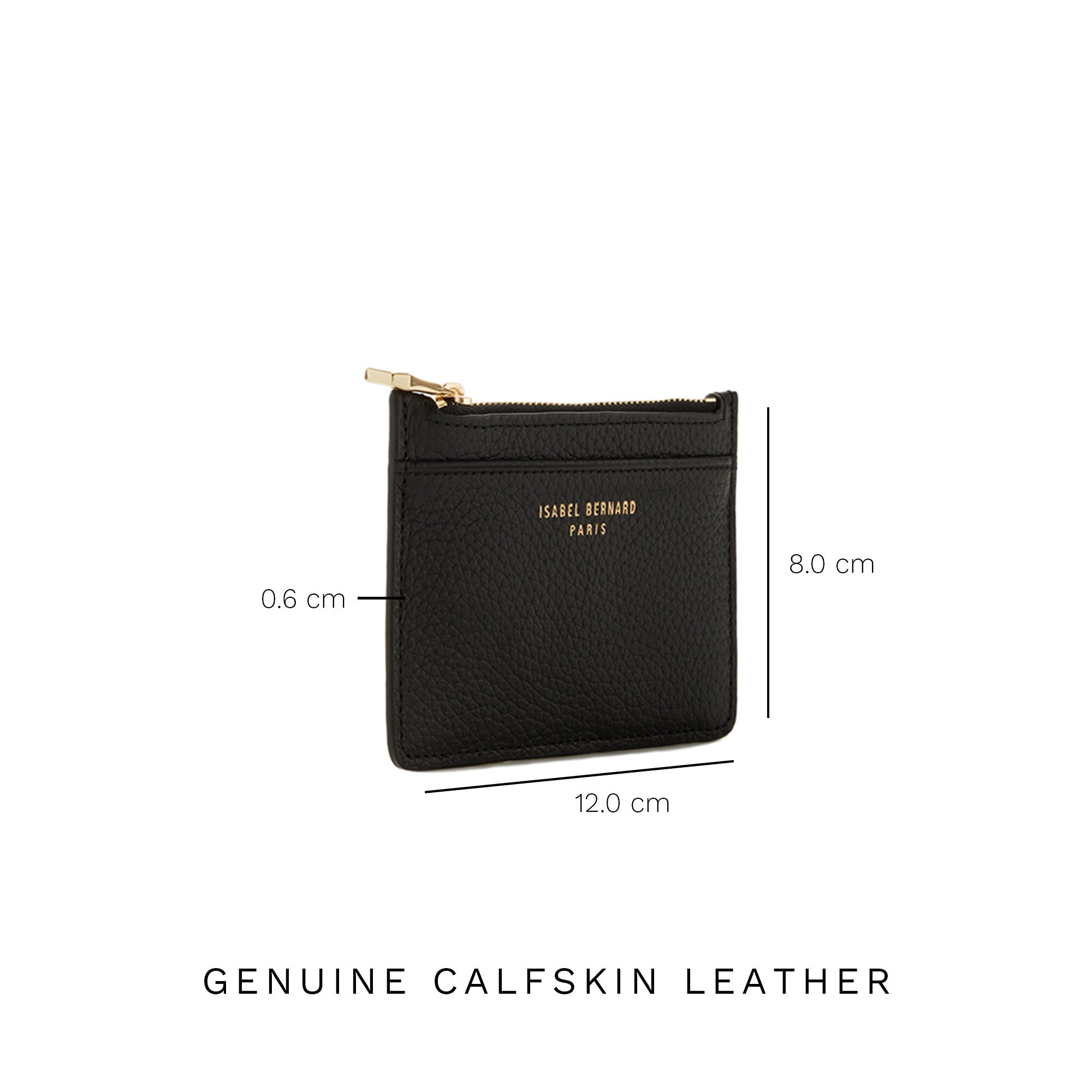 Isabel Bernard Honoré Aveline Black Leather Card Holder made of Calfskin IB27016