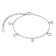 Violet Hamden Luna Bracelet en Argent 925 Sterling avec Lunes et Pierre de Zircon Blanc VH320032