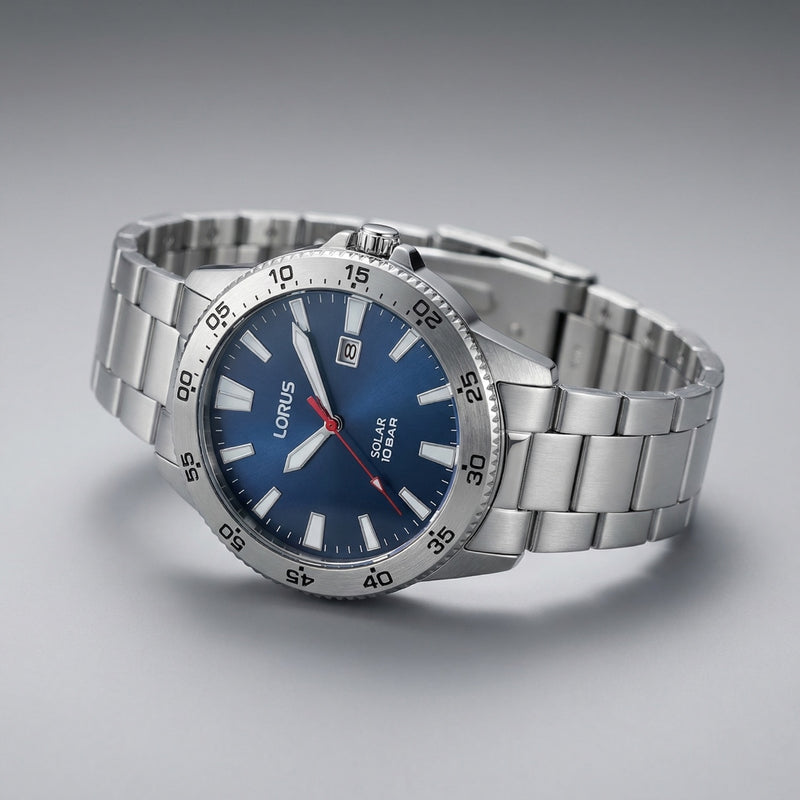 Lorus Solar Montre Homme À Cadran Bleu RX341AX9-zoom-