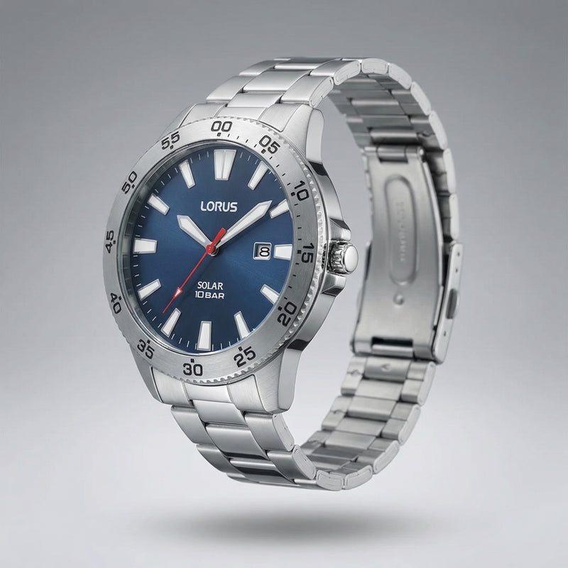 Lorus Solar Montre Homme À Cadran Bleu RX341AX9-zoom-