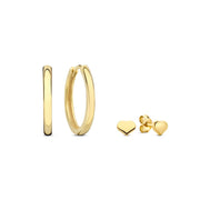 Beloro Jewels Regalo d'Amore ensemble boucles d'oreilles en or 9 carats avec cœur BO90036