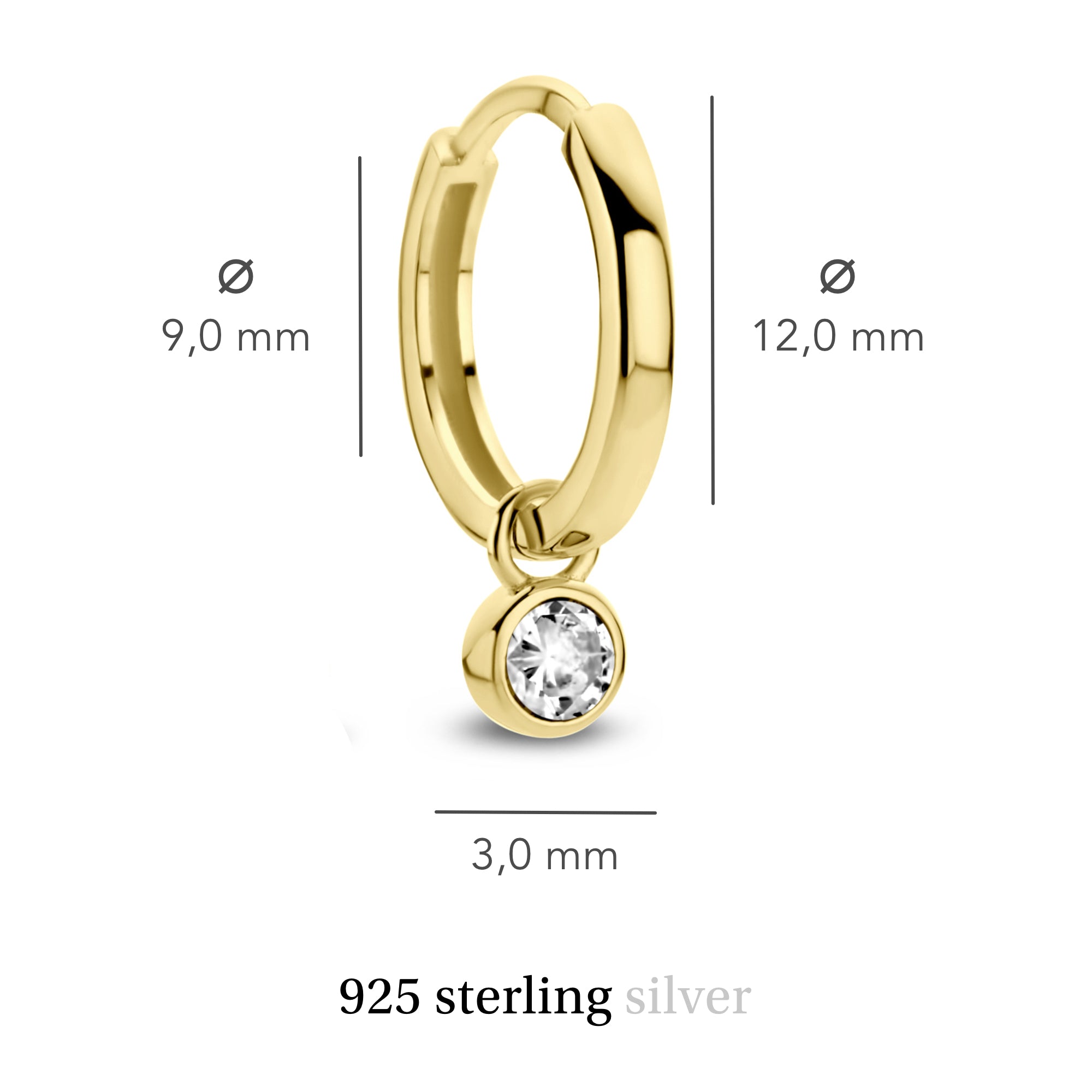 Violet Hamden Venus 925 Sterling Silver Gold-coloured Hoop Earrings with Birthstone VH360015-JUL