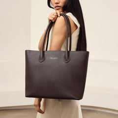 Isabel Bernard Honoré Lysanne Brown Calfskin Leather Shopper IB25089