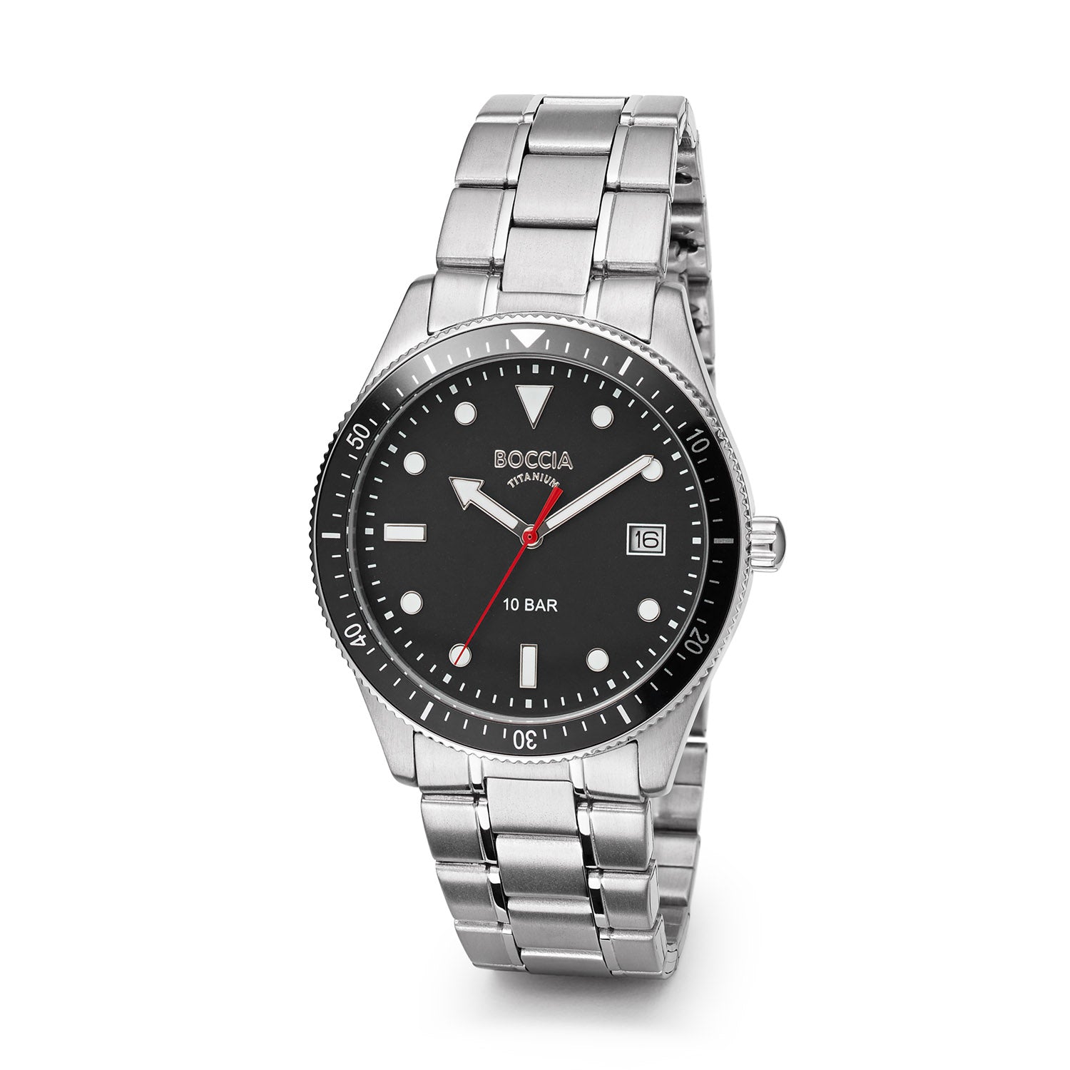 Boccia Titanium Zwart Heren Horloge 2002-3664-06