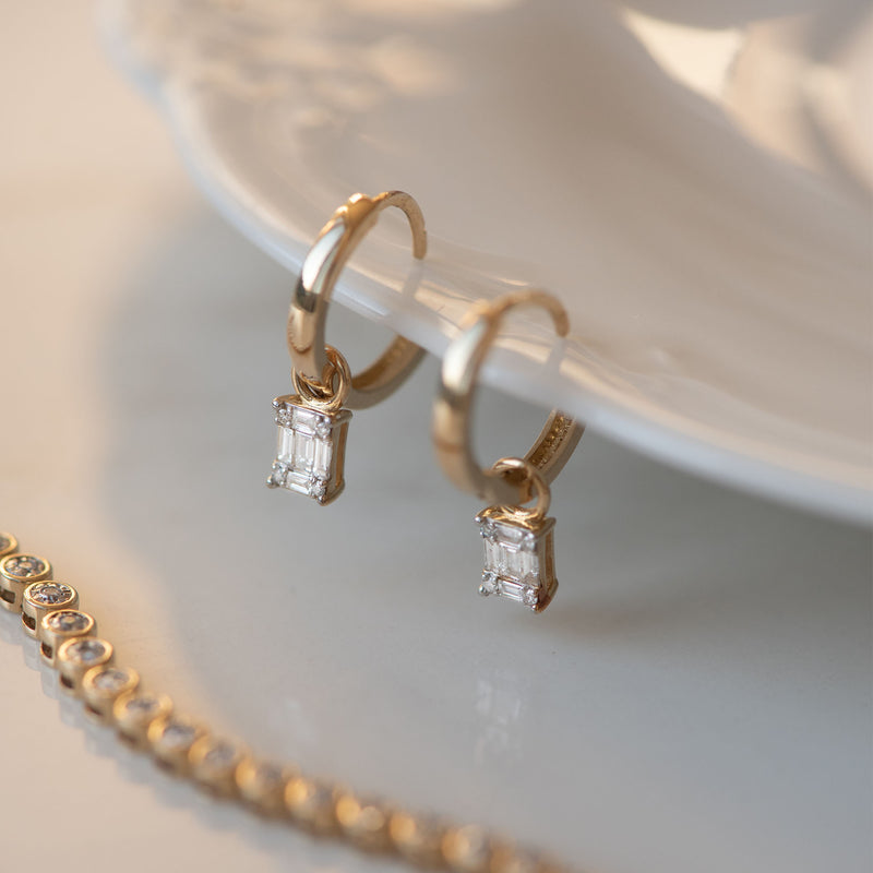 Isabel Bernard De la Paix Maxime créoles en or 14 carats avec diamant 0.26 ct IBD360019-zoom-