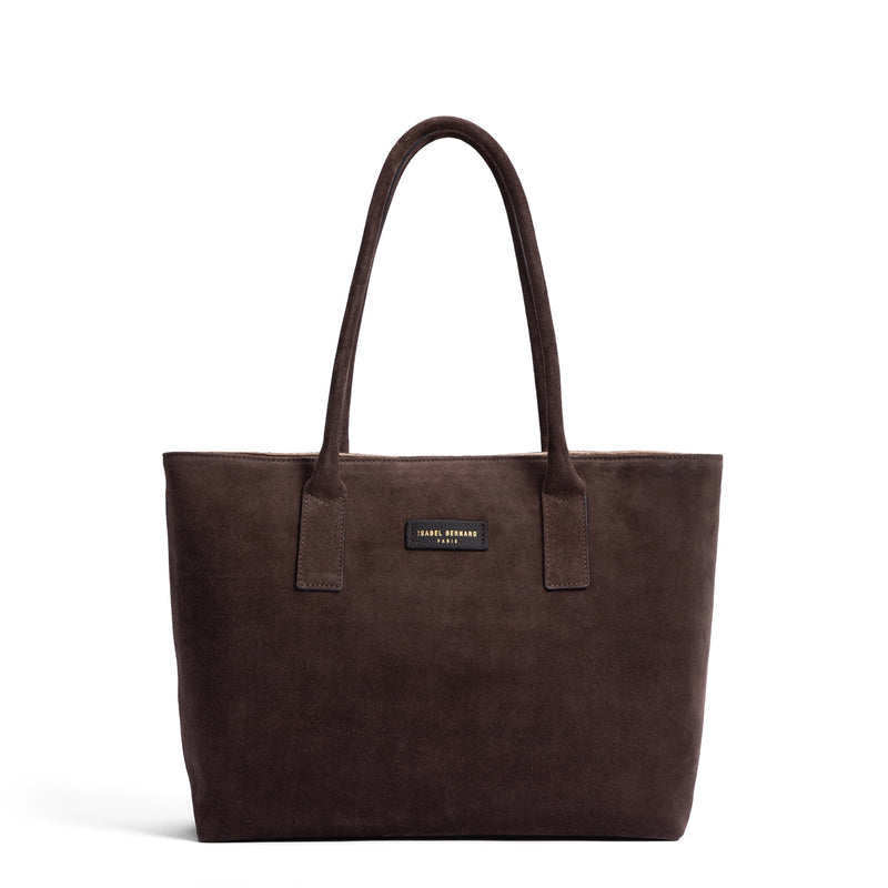 Isabel Bernard Honoré Elin Marron Foncé Sac À Épaule En Daim IB25111-131-zoom-