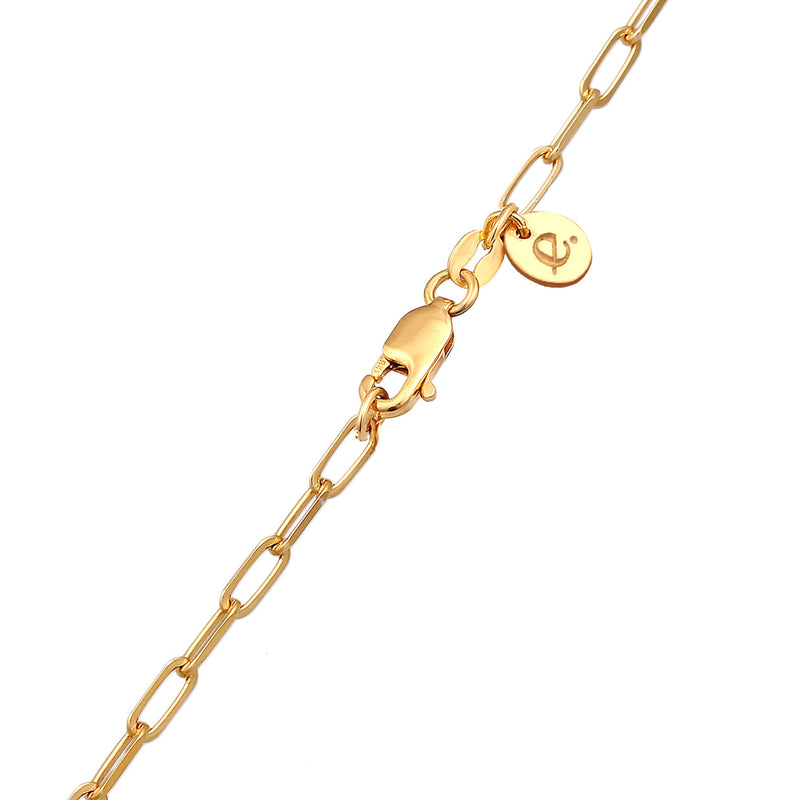 Elli 925 Sterling Silver Link Chain Necklace Gold plated with Quartz 2004-BF-0007907-001-zoom-