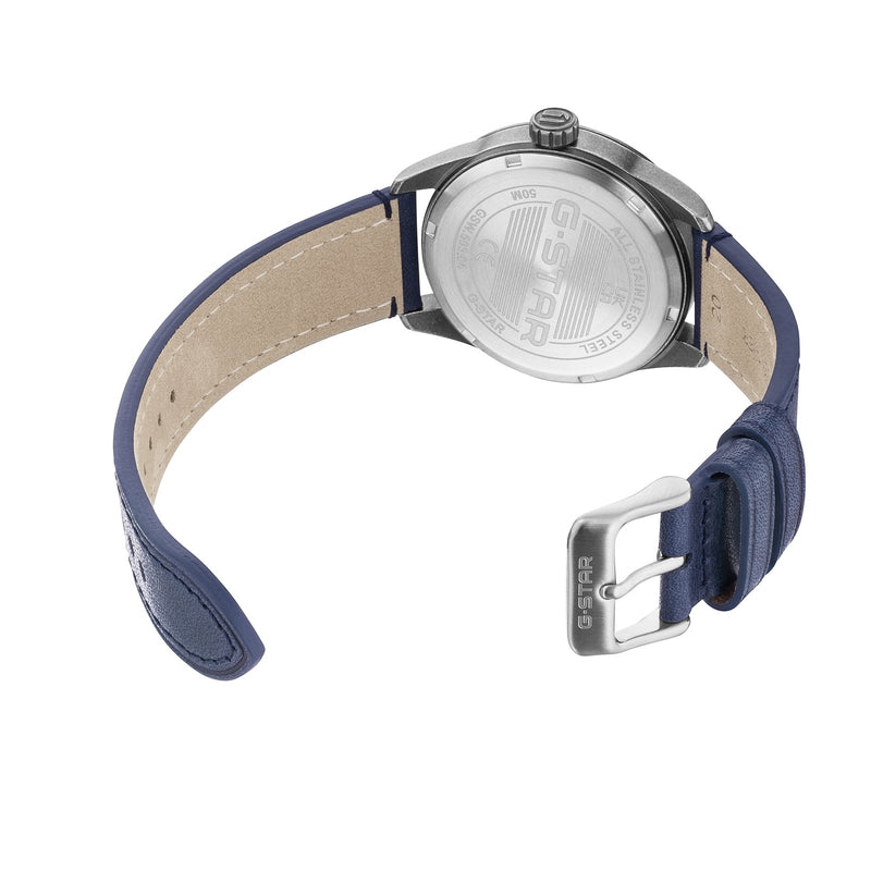 G-STAR Originals Montre Homme en Cuir Bleu GSW.503.04-zoom-