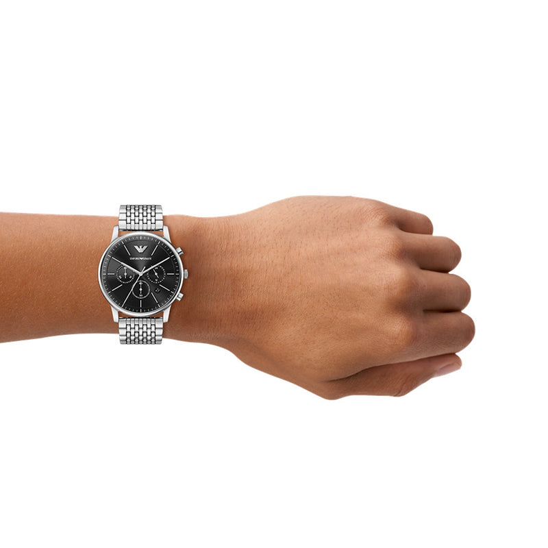 Emporio Armani Round Black Dial Watch AR11772-zoom-